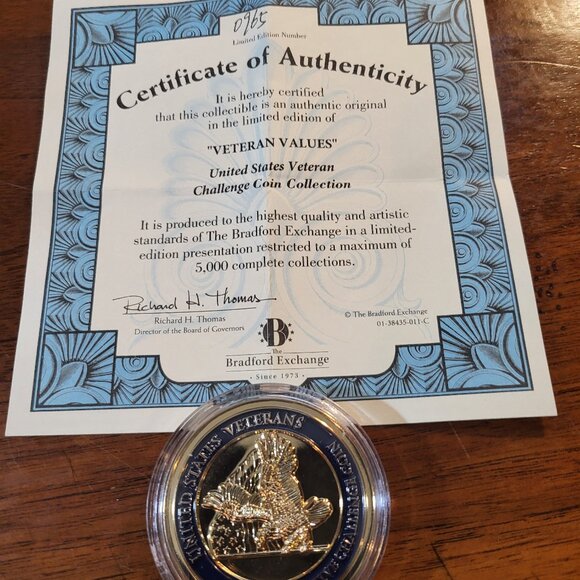 UNITED STATES VETERANS COMMEMORATIVE CHALLENCE COIN - Picture 1 of 2